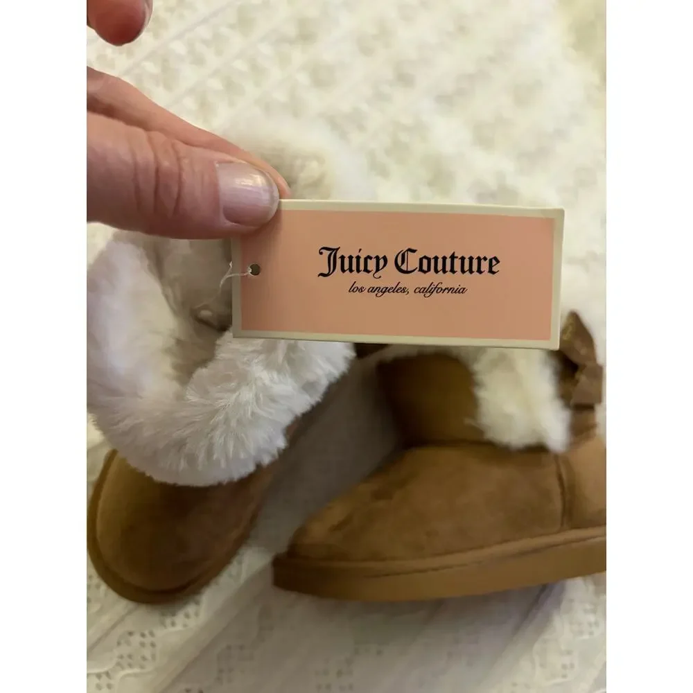 Juicy Couture Toddler Girls Faux Suede Faux Fur Winter Boots Size 6M NWT